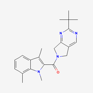 molecular formula C22H26N4O B5305113 2-tert-butyl-6-[(1,3,7-trimethyl-1H-indol-2-yl)carbonyl]-6,7-dihydro-5H-pyrrolo[3,4-d]pyrimidine 
