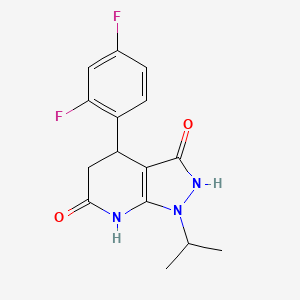 molecular formula C15H15F2N3O2 B5305138 4-(2,4-difluorophenyl)-1-isopropyl-4,7-dihydro-1H-pyrazolo[3,4-b]pyridine-3,6(2H,5H)-dione 