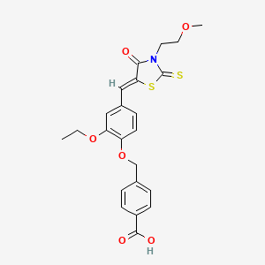 4-[(2-ethoxy-4-{[3-(2-methoxyethyl)-4-oxo-2-thioxo-1,3-thiazolidin-5-ylidene]methyl}phenoxy)methyl]benzoic acid