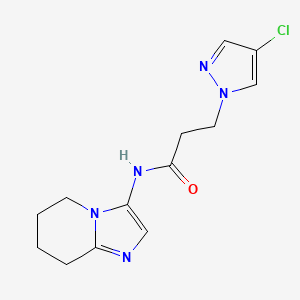 molecular formula C13H16ClN5O B5305161 3-(4-chloro-1H-pyrazol-1-yl)-N-(5,6,7,8-tetrahydroimidazo[1,2-a]pyridin-3-yl)propanamide 