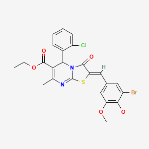 molecular formula C25H22BrClN2O5S B5305165 ethyl 2-(3-bromo-4,5-dimethoxybenzylidene)-5-(2-chlorophenyl)-7-methyl-3-oxo-2,3-dihydro-5H-[1,3]thiazolo[3,2-a]pyrimidine-6-carboxylate 