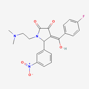 molecular formula C21H20FN3O5 B5305175 1-[2-(dimethylamino)ethyl]-4-(4-fluorobenzoyl)-3-hydroxy-5-(3-nitrophenyl)-1,5-dihydro-2H-pyrrol-2-one 