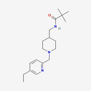 molecular formula C19H31N3O B5305188 N-({1-[(5-ethylpyridin-2-yl)methyl]piperidin-4-yl}methyl)-2,2-dimethylpropanamide 