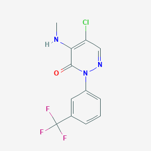 molecular formula C12H9ClF3N3O B5305193 5-chloro-4-(methylamino)-2-[3-(trifluoromethyl)phenyl]-3(2H)-pyridazinone 