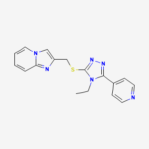molecular formula C17H16N6S B5305200 2-({[4-ethyl-5-(4-pyridinyl)-4H-1,2,4-triazol-3-yl]thio}methyl)imidazo[1,2-a]pyridine 