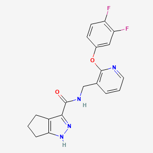 molecular formula C19H16F2N4O2 B5305206 N-{[2-(3,4-difluorophenoxy)pyridin-3-yl]methyl}-1,4,5,6-tetrahydrocyclopenta[c]pyrazole-3-carboxamide 