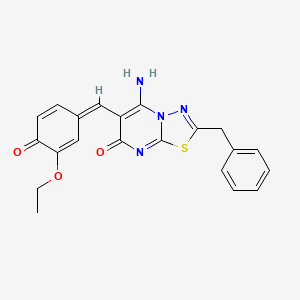 molecular formula C21H18N4O3S B5305211 2-benzyl-6-(3-ethoxy-4-hydroxybenzylidene)-5-imino-5,6-dihydro-7H-[1,3,4]thiadiazolo[3,2-a]pyrimidin-7-one 