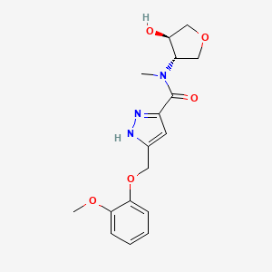 molecular formula C17H21N3O5 B5305220 N-[(3S*,4R*)-4-hydroxytetrahydrofuran-3-yl]-5-[(2-methoxyphenoxy)methyl]-N-methyl-1H-pyrazole-3-carboxamide 