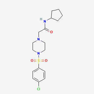 molecular formula C17H24ClN3O3S B5305225 2-{4-[(4-chlorophenyl)sulfonyl]-1-piperazinyl}-N-cyclopentylacetamide 