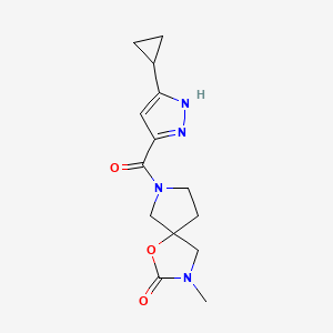 molecular formula C14H18N4O3 B5305228 7-[(3-cyclopropyl-1H-pyrazol-5-yl)carbonyl]-3-methyl-1-oxa-3,7-diazaspiro[4.4]nonan-2-one 