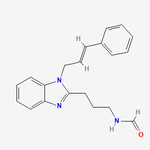 molecular formula C20H21N3O B5305253 {3-[1-(3-phenyl-2-propen-1-yl)-1H-benzimidazol-2-yl]propyl}formamide 