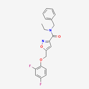 molecular formula C20H18F2N2O3 B5305261 N-benzyl-5-[(2,4-difluorophenoxy)methyl]-N-ethylisoxazole-3-carboxamide 