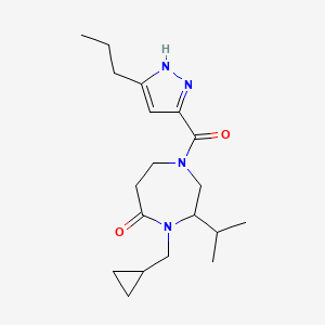 molecular formula C19H30N4O2 B5305273 4-(cyclopropylmethyl)-3-isopropyl-1-[(3-propyl-1H-pyrazol-5-yl)carbonyl]-1,4-diazepan-5-one 