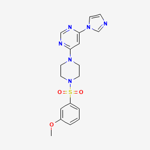 molecular formula C18H20N6O3S B5305319 4-(1H-imidazol-1-yl)-6-{4-[(3-methoxyphenyl)sulfonyl]-1-piperazinyl}pyrimidine 