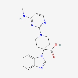 molecular formula C18H20N6O2 B5305322 4-(1H-benzimidazol-1-yl)-1-[4-(methylamino)pyrimidin-2-yl]piperidine-4-carboxylic acid 