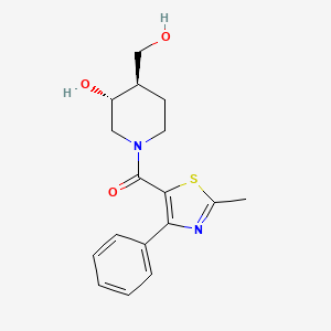 molecular formula C17H20N2O3S B5305350 (3R*,4R*)-4-(hydroxymethyl)-1-[(2-methyl-4-phenyl-1,3-thiazol-5-yl)carbonyl]-3-piperidinol 
