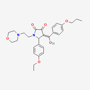 molecular formula C28H34N2O6 B5305363 5-(4-ethoxyphenyl)-3-hydroxy-1-[2-(4-morpholinyl)ethyl]-4-(4-propoxybenzoyl)-1,5-dihydro-2H-pyrrol-2-one 