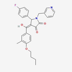 molecular formula C28H27FN2O4 B5305383 4-(4-butoxy-3-methylbenzoyl)-5-(4-fluorophenyl)-3-hydroxy-1-(3-pyridinylmethyl)-1,5-dihydro-2H-pyrrol-2-one 