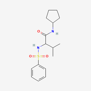molecular formula C16H24N2O3S B5305392 N~1~-cyclopentyl-N~2~-(phenylsulfonyl)valinamide 