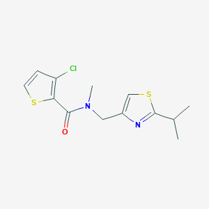 molecular formula C13H15ClN2OS2 B5305395 3-chloro-N-[(2-isopropyl-1,3-thiazol-4-yl)methyl]-N-methylthiophene-2-carboxamide 