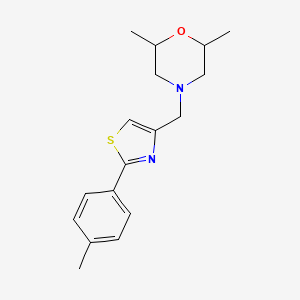 molecular formula C17H22N2OS B5305408 2,6-dimethyl-4-{[2-(4-methylphenyl)-1,3-thiazol-4-yl]methyl}morpholine 