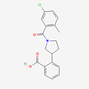 molecular formula C19H18ClNO3 B5305413 2-[1-(5-chloro-2-methylbenzoyl)-3-pyrrolidinyl]benzoic acid 