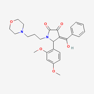 molecular formula C26H30N2O6 B5305448 4-benzoyl-5-(2,4-dimethoxyphenyl)-3-hydroxy-1-[3-(4-morpholinyl)propyl]-1,5-dihydro-2H-pyrrol-2-one 