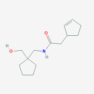 molecular formula C14H23NO2 B5305484 2-cyclopent-2-en-1-yl-N-{[1-(hydroxymethyl)cyclopentyl]methyl}acetamide 