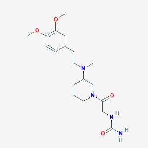 molecular formula C19H30N4O4 B5305494 N-(2-{3-[[2-(3,4-dimethoxyphenyl)ethyl](methyl)amino]-1-piperidinyl}-2-oxoethyl)urea 