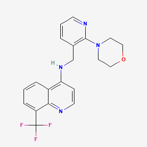 molecular formula C20H19F3N4O B5305496 N-[(2-morpholin-4-ylpyridin-3-yl)methyl]-8-(trifluoromethyl)quinolin-4-amine 