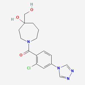molecular formula C16H19ClN4O3 B5305509 1-[2-chloro-4-(4H-1,2,4-triazol-4-yl)benzoyl]-4-(hydroxymethyl)-4-azepanol 