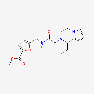 molecular formula C18H23N3O4 B5305529 methyl 5-({[(1-ethyl-3,4-dihydropyrrolo[1,2-a]pyrazin-2(1H)-yl)acetyl]amino}methyl)-2-furoate 