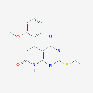 molecular formula C17H19N3O3S B5305533 2-(ethylthio)-5-(2-methoxyphenyl)-1-methyl-5,8-dihydropyrido[2,3-d]pyrimidine-4,7(1H,6H)-dione 