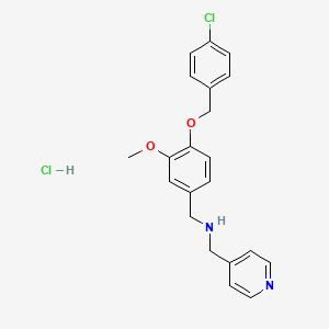 molecular formula C21H22Cl2N2O2 B5305552 {4-[(4-chlorobenzyl)oxy]-3-methoxybenzyl}(4-pyridinylmethyl)amine hydrochloride 
