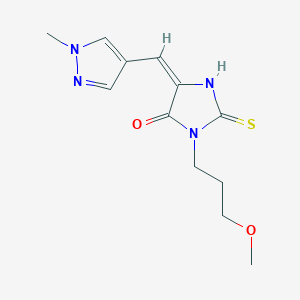 molecular formula C12H16N4O2S B5305560 2-mercapto-3-(3-methoxypropyl)-5-[(1-methyl-1H-pyrazol-4-yl)methylene]-3,5-dihydro-4H-imidazol-4-one 