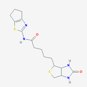 molecular formula C16H22N4O2S2 B5305567 N-(5,6-dihydro-4H-cyclopenta[d][1,3]thiazol-2-yl)-5-(2-oxohexahydro-1H-thieno[3,4-d]imidazol-4-yl)pentanamide 