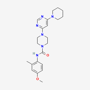 molecular formula C22H30N6O2 B5305570 N-(4-methoxy-2-methylphenyl)-4-[6-(1-piperidinyl)-4-pyrimidinyl]-1-piperazinecarboxamide 