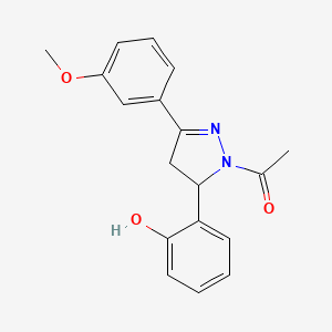 molecular formula C18H18N2O3 B5305575 2-[1-acetyl-3-(3-methoxyphenyl)-4,5-dihydro-1H-pyrazol-5-yl]phenol 