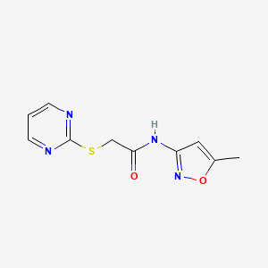 molecular formula C10H10N4O2S B5305580 N-(5-methyl-3-isoxazolyl)-2-(2-pyrimidinylthio)acetamide 