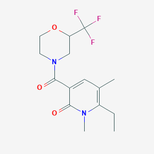 molecular formula C15H19F3N2O3 B5305588 6-ethyl-1,5-dimethyl-3-{[2-(trifluoromethyl)morpholin-4-yl]carbonyl}pyridin-2(1H)-one 