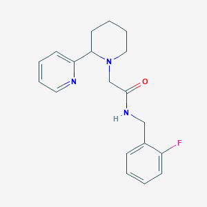 molecular formula C19H22FN3O B5305601 N-(2-fluorobenzyl)-2-[2-(2-pyridinyl)-1-piperidinyl]acetamide 