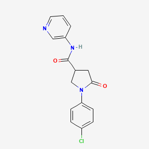 molecular formula C16H14ClN3O2 B5305622 1-(4-chlorophenyl)-5-oxo-N-pyridin-3-ylpyrrolidine-3-carboxamide 