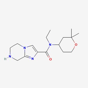 molecular formula C16H26N4O2 B5305628 N-(2,2-dimethyltetrahydro-2H-pyran-4-yl)-N-ethyl-5,6,7,8-tetrahydroimidazo[1,2-a]pyrazine-2-carboxamide 