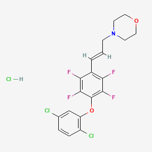 molecular formula C19H16Cl3F4NO2 B5305648 4-{3-[4-(2,5-dichlorophenoxy)-2,3,5,6-tetrafluorophenyl]-2-propen-1-yl}morpholine hydrochloride 