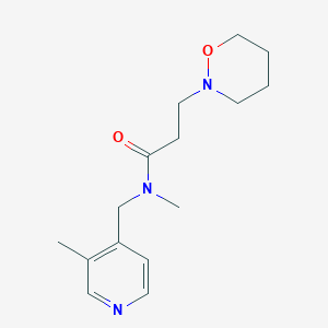 molecular formula C15H23N3O2 B5305662 N-methyl-N-[(3-methylpyridin-4-yl)methyl]-3-(1,2-oxazinan-2-yl)propanamide 