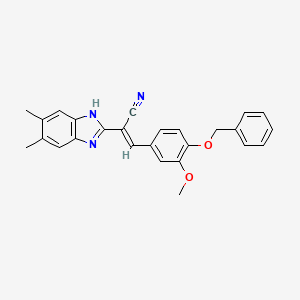 molecular formula C26H23N3O2 B5305676 3-[4-(benzyloxy)-3-methoxyphenyl]-2-(5,6-dimethyl-1H-benzimidazol-2-yl)acrylonitrile 