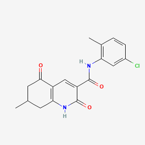 molecular formula C18H17ClN2O3 B5305681 N-(5-chloro-2-methylphenyl)-7-methyl-2,5-dioxo-1,2,5,6,7,8-hexahydro-3-quinolinecarboxamide 