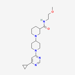 molecular formula C21H33N5O2 B5305683 1'-(6-cyclopropylpyrimidin-4-yl)-N-(2-methoxyethyl)-1,4'-bipiperidine-3-carboxamide 