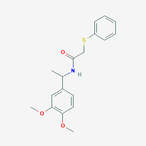 molecular formula C18H21NO3S B5305748 N-[1-(3,4-dimethoxyphenyl)ethyl]-2-(phenylthio)acetamide 