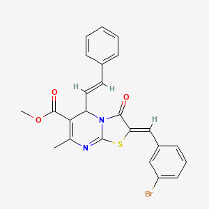 molecular formula C24H19BrN2O3S B5305756 methyl 2-(3-bromobenzylidene)-7-methyl-3-oxo-5-(2-phenylvinyl)-2,3-dihydro-5H-[1,3]thiazolo[3,2-a]pyrimidine-6-carboxylate 
